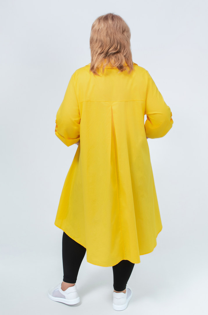 Туника рубашка в цветочный принт и блестки батал