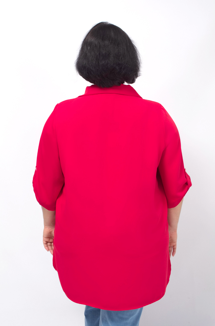 Туника с карманами и украшениями батал