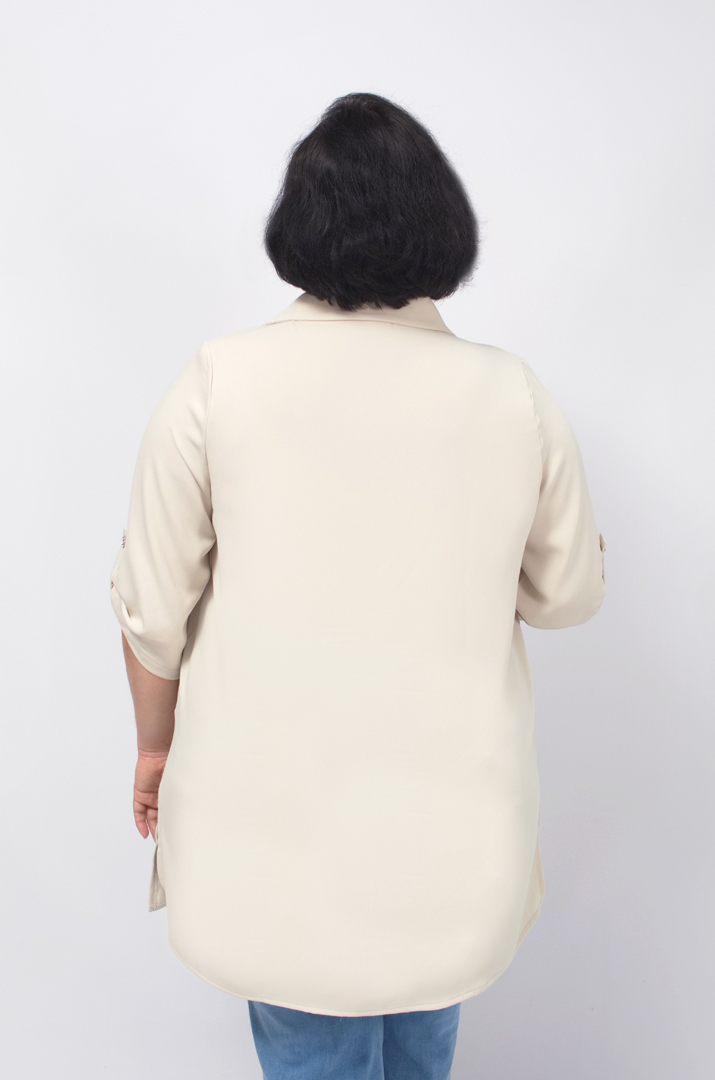 Туника с карманами и украшениями батал