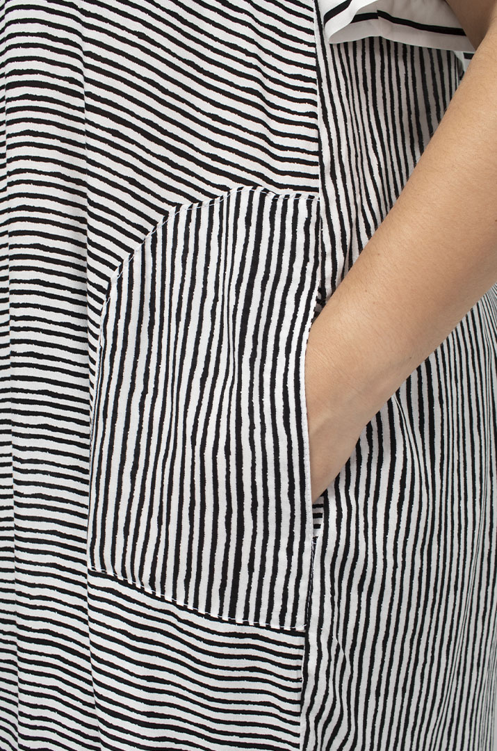 Туника штапель в полоску с молнией больших размеров супер батал