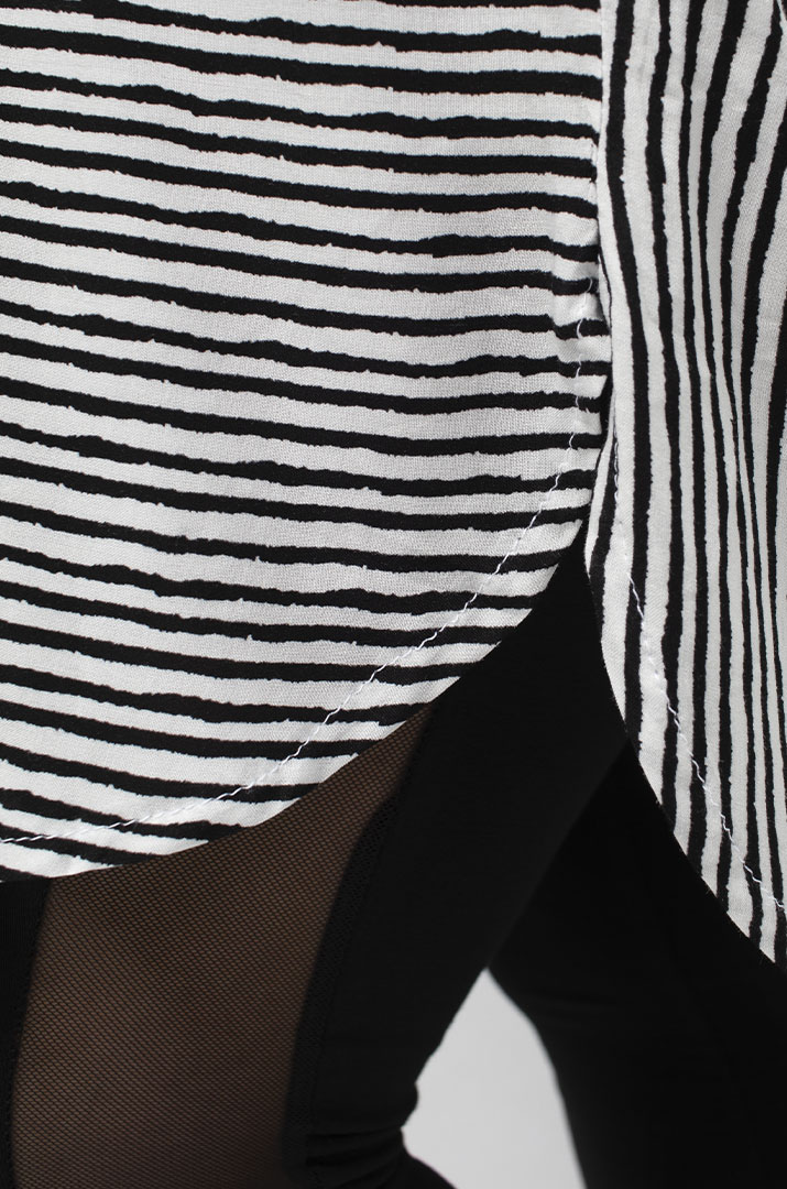 Туника штапель в полоску с молнией больших размеров супер батал