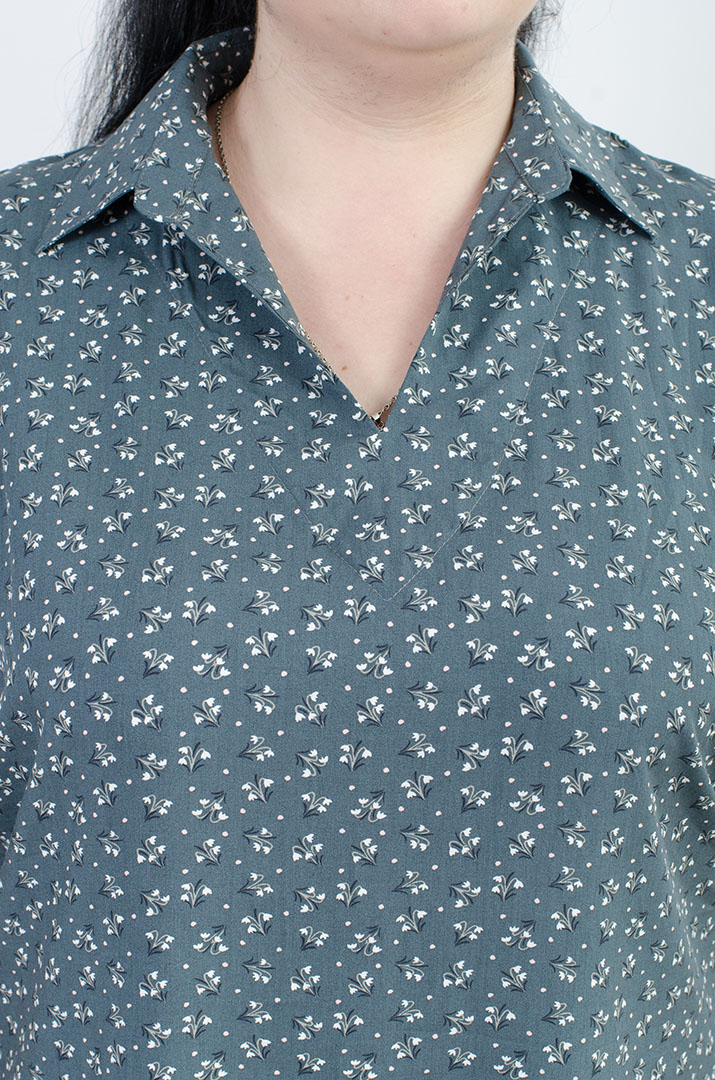 Стильна туніка з коміром супер батал