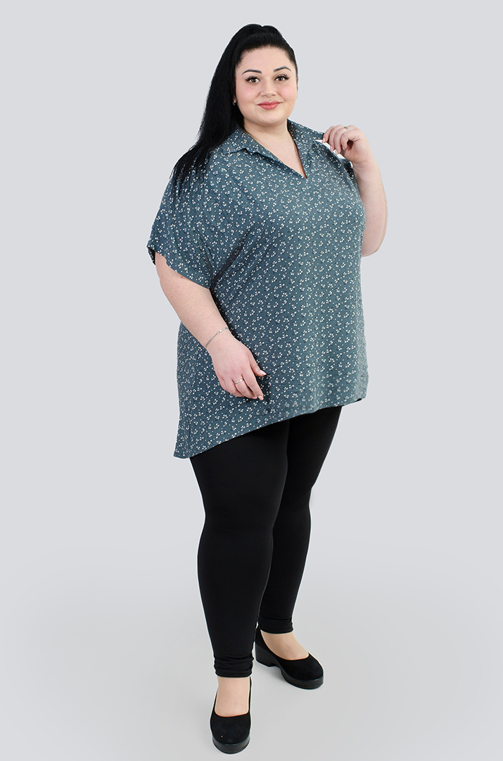 Стильна туніка з коміром супер батал