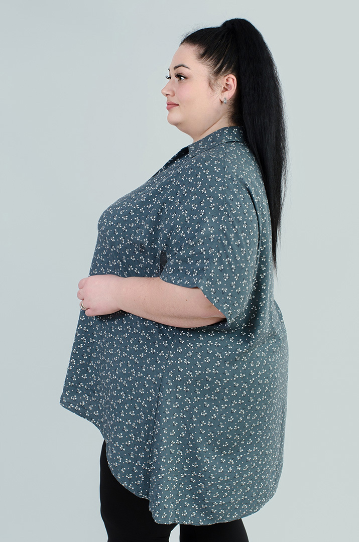 Стильна туніка з коміром супер батал