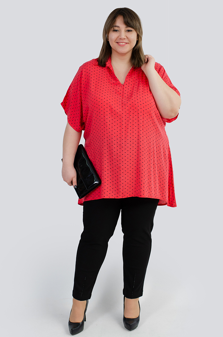 Стильна туніка з коміром супер батал