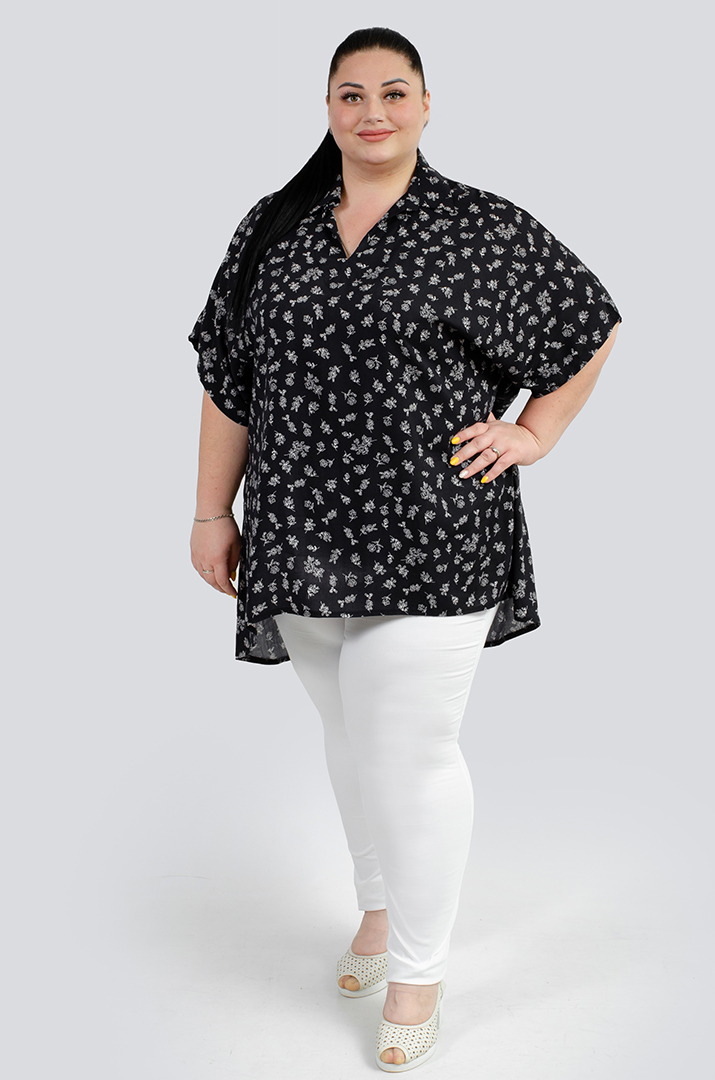 Стильна туніка з коміром супер батал