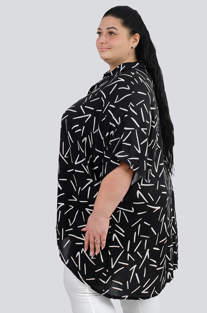 Стильна туніка з коміром супер батал