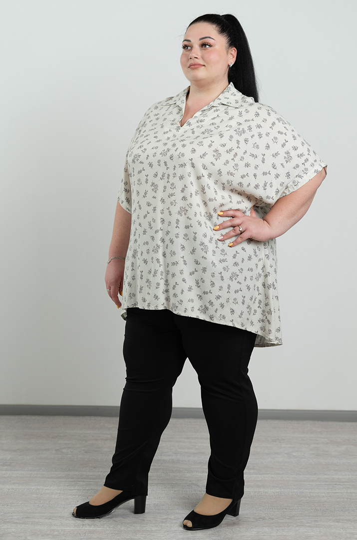 Стильна туніка з коміром супер батал