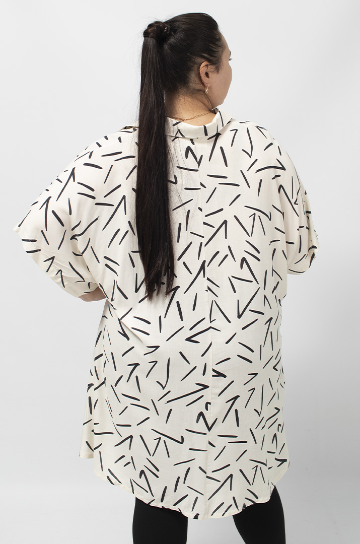 Стильна туніка з коміром супер батал