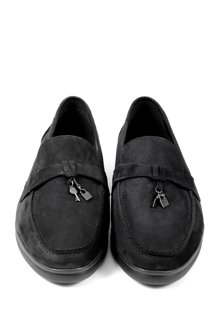 Лоферы нубук с украшением больших размеров