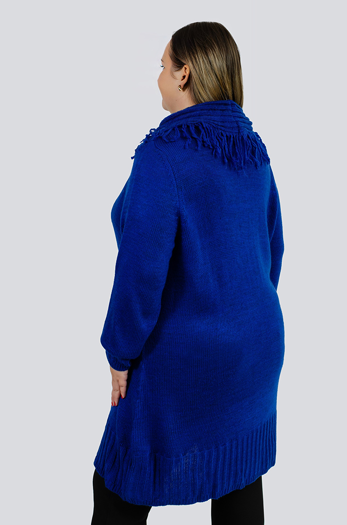 Туніка довга з декором та коміром з ворсом великих розмірів