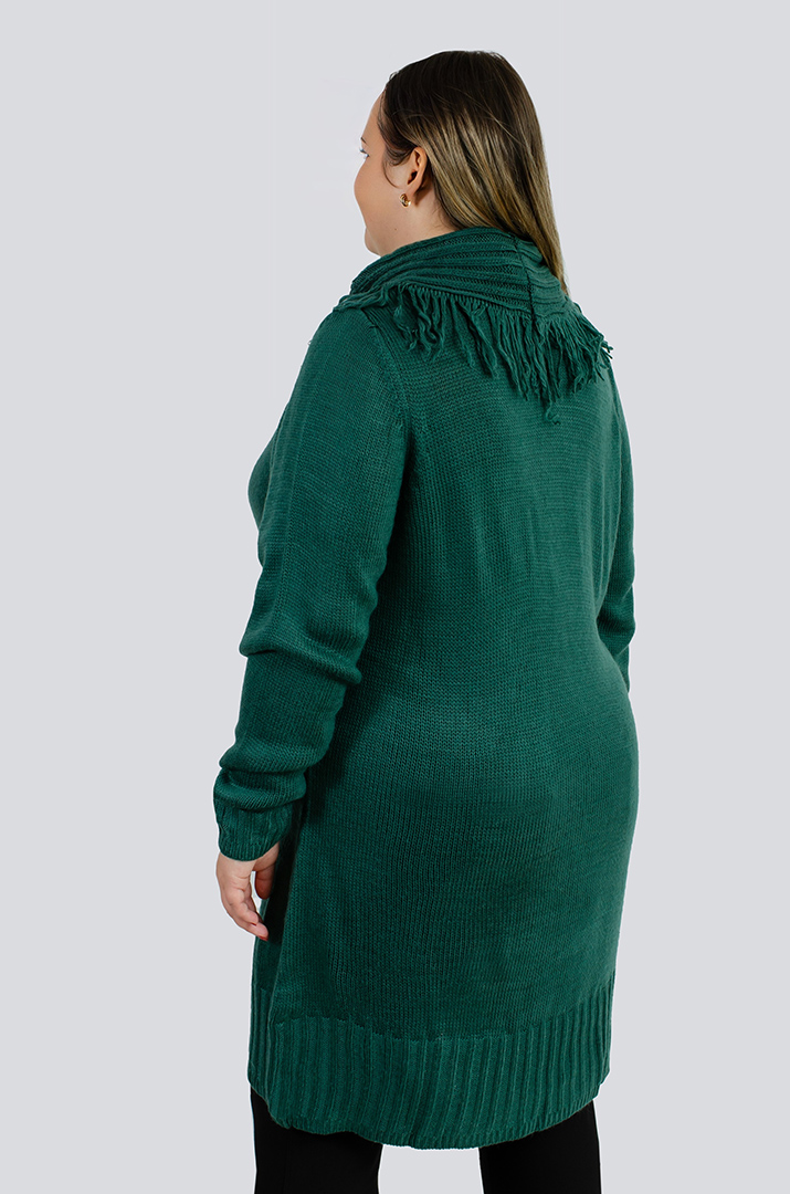 Туніка довга з декором та коміром з ворсом великих розмірів