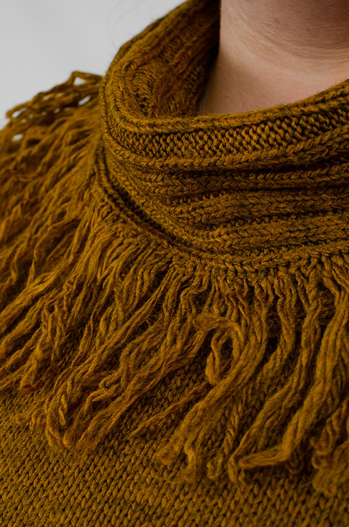 Туніка довга з декором та коміром з ворсом великих розмірів