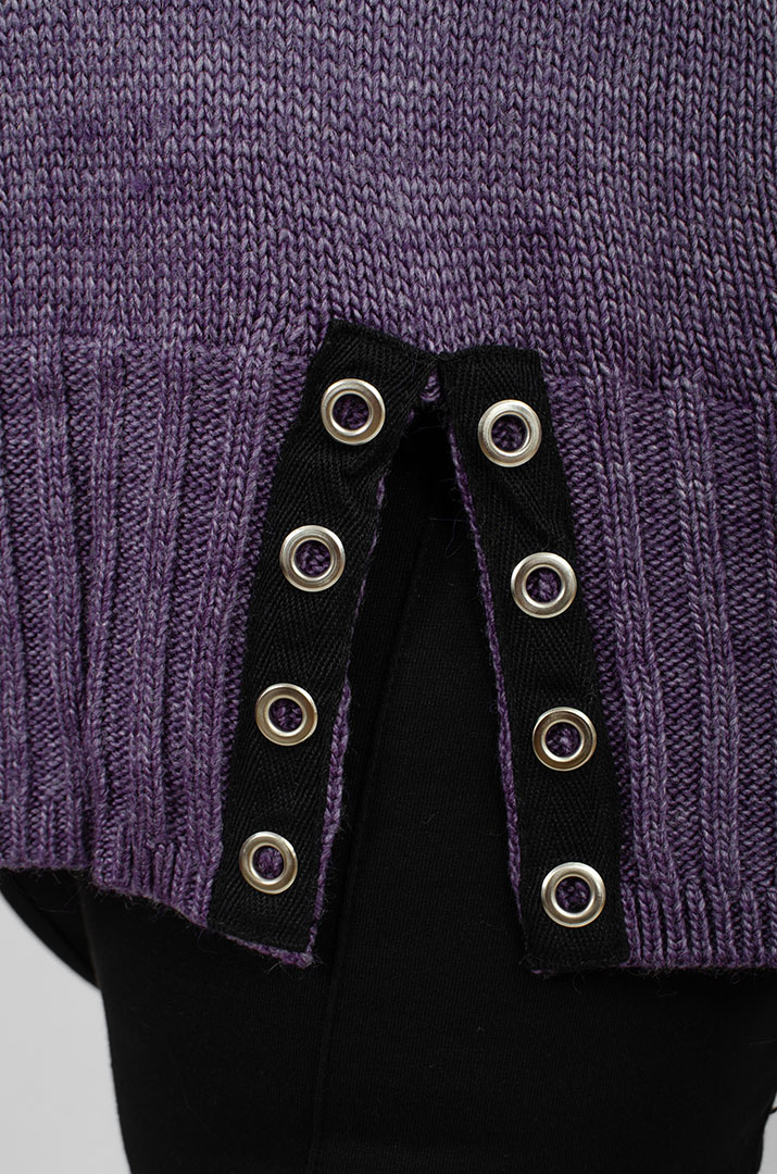 Туніка довга з декором та коміром з ворсом великих розмірів