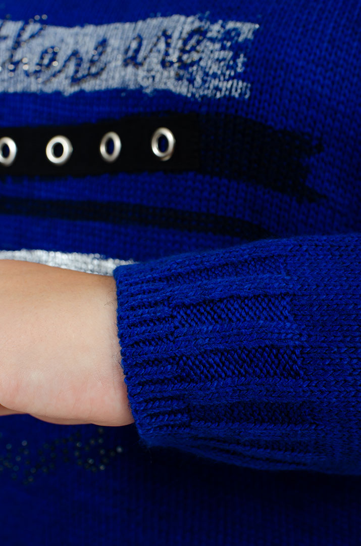 Туніка довга з декором та коміром з ворсом великих розмірів