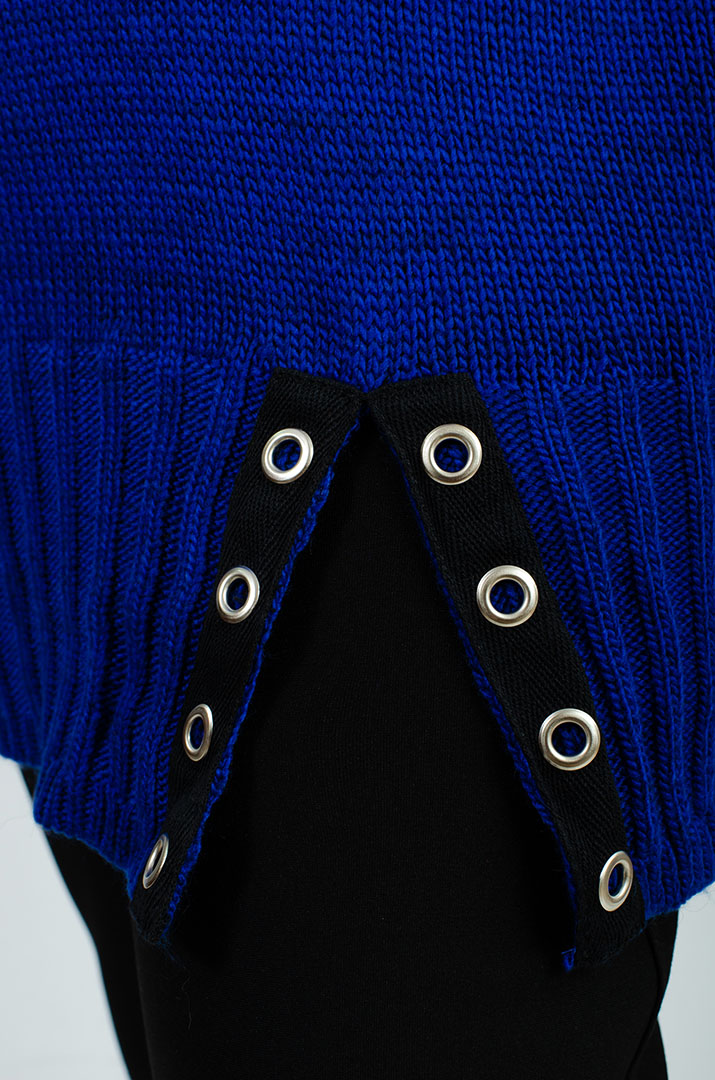 Туніка довга з декором та коміром з ворсом великих розмірів