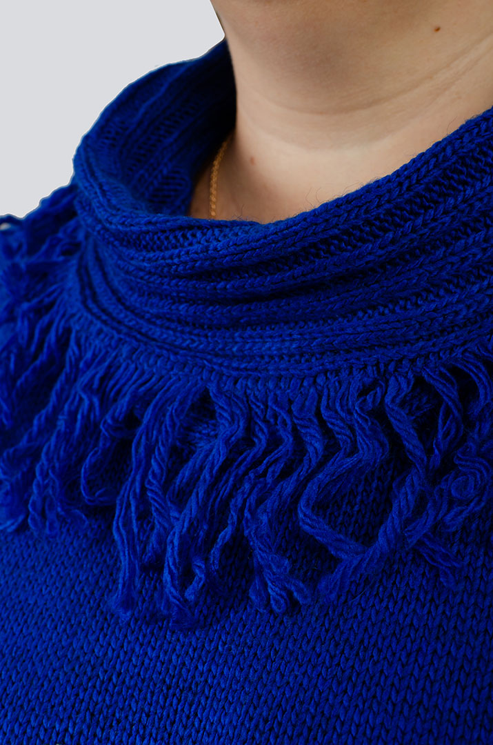 Туніка довга з декором та коміром з ворсом великих розмірів