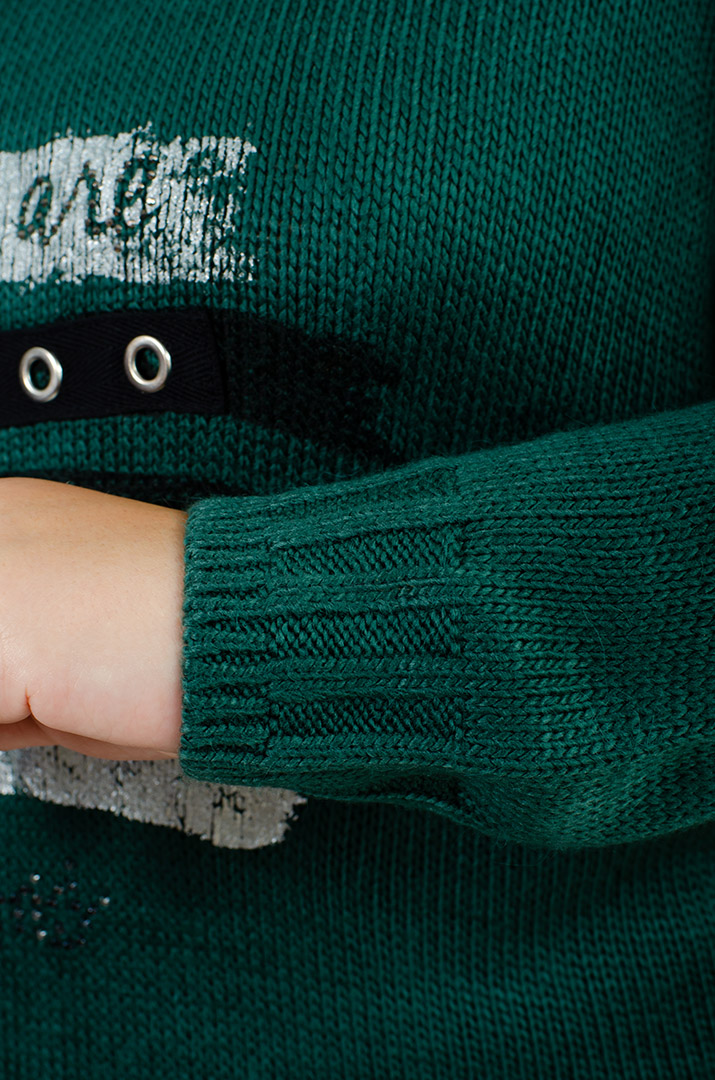 Туніка довга з декором та коміром з ворсом великих розмірів