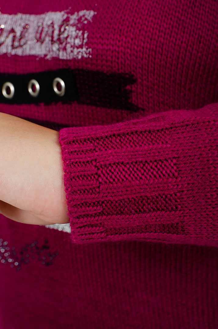 Туніка довга з декором та коміром з ворсом великих розмірів