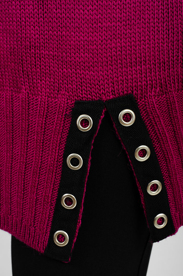 Туніка довга з декором та коміром з ворсом великих розмірів