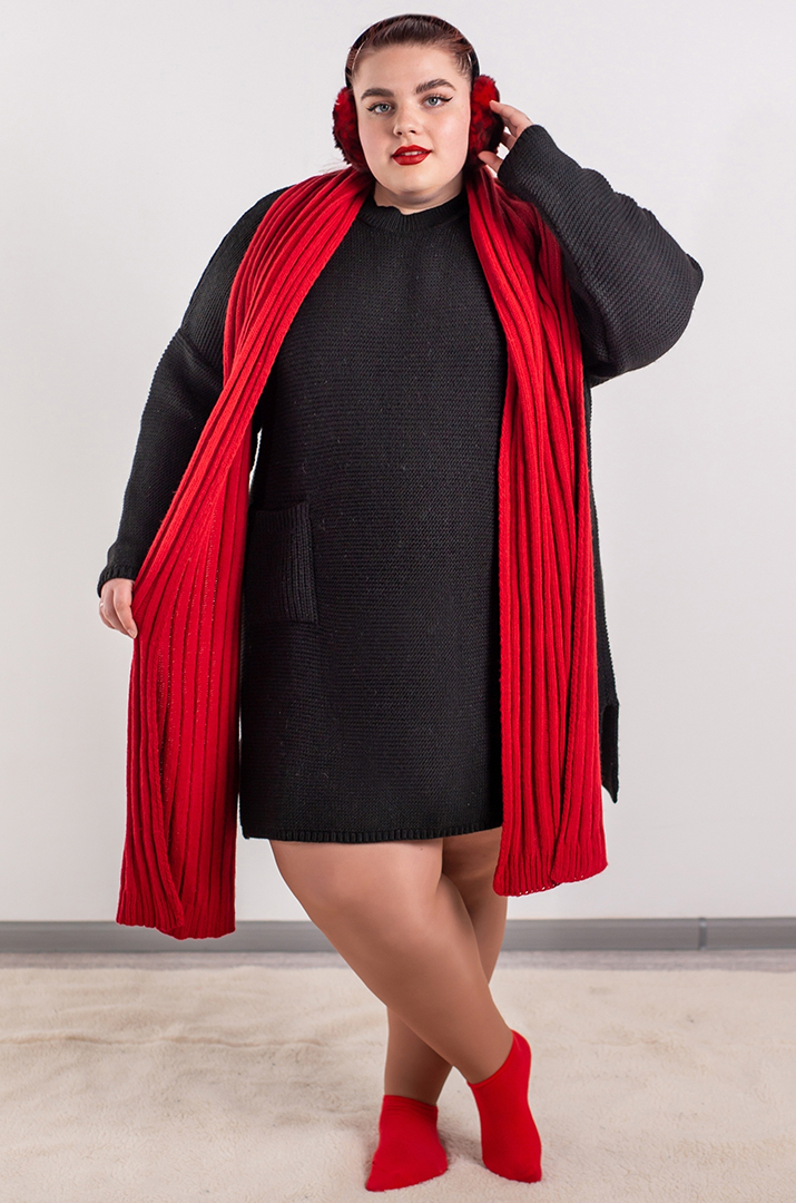 Туніка в'язана з кишенями батал