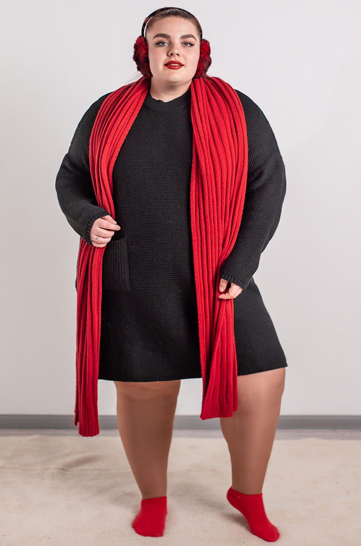 Туніка в'язана з кишенями батал