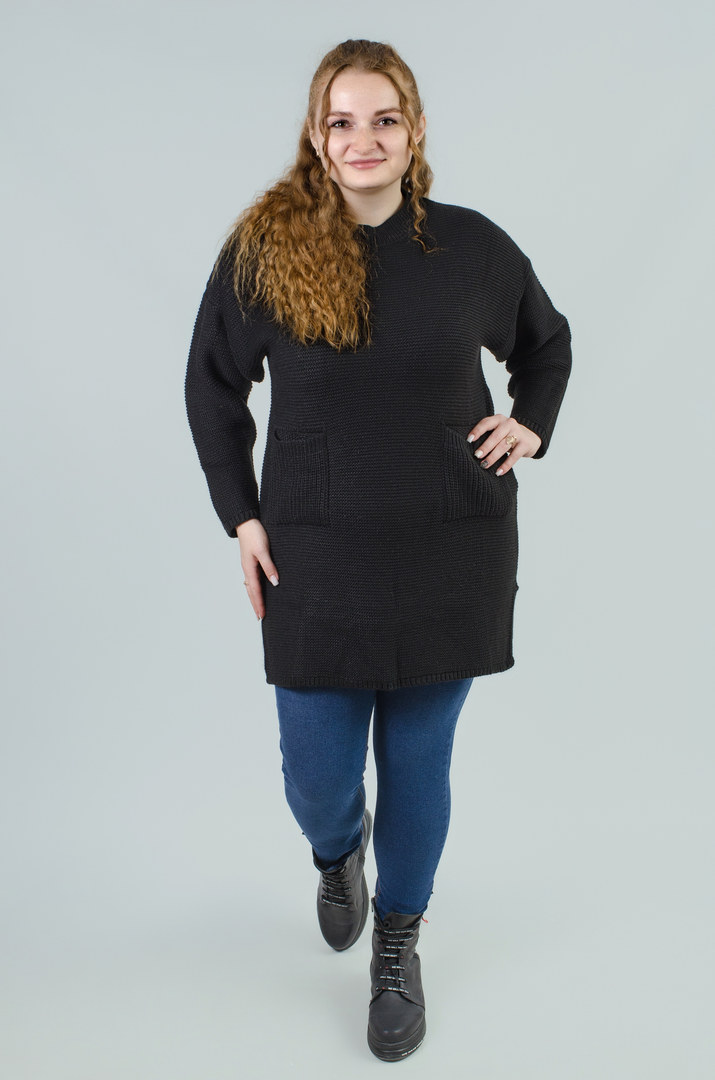 Туніка в'язана з кишенями батал