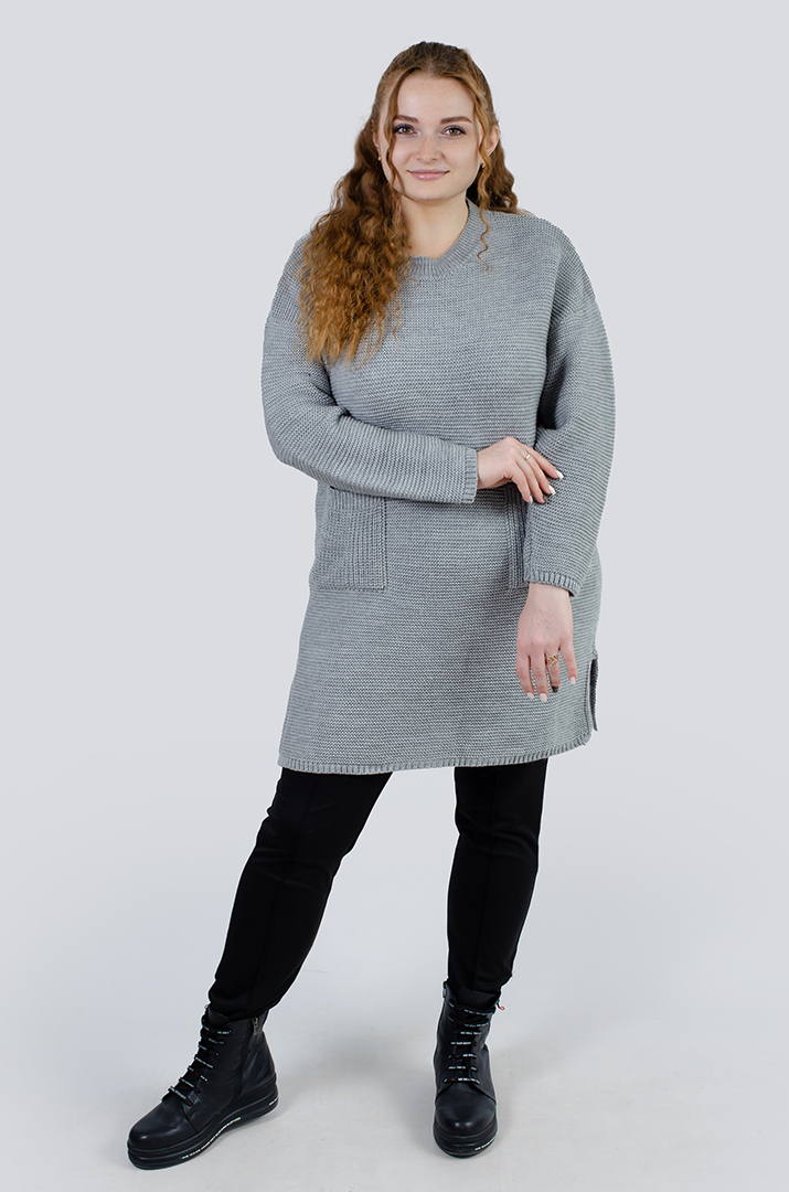 Туніка в'язана з кишенями батал