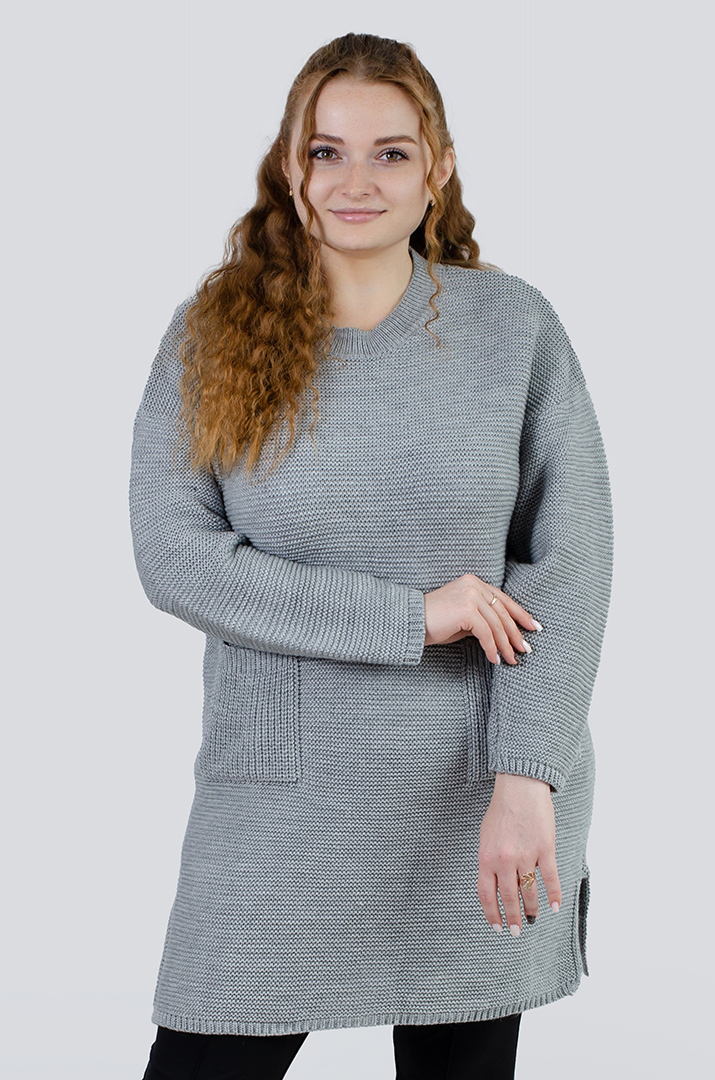 Туніка в'язана з кишенями батал