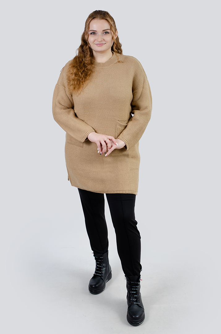 Туніка в'язана з кишенями батал