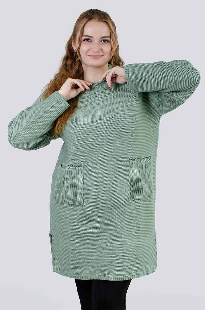 Туніка в'язана з кишенями батал