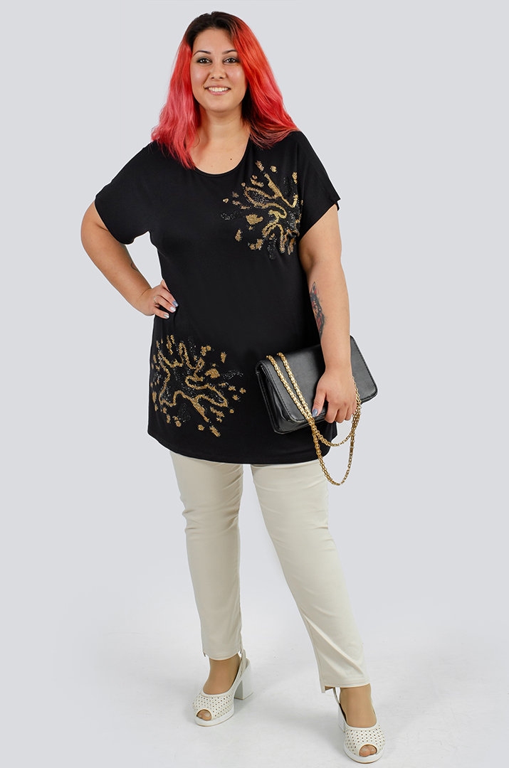 Туніка з декором із стразів великих розмірів