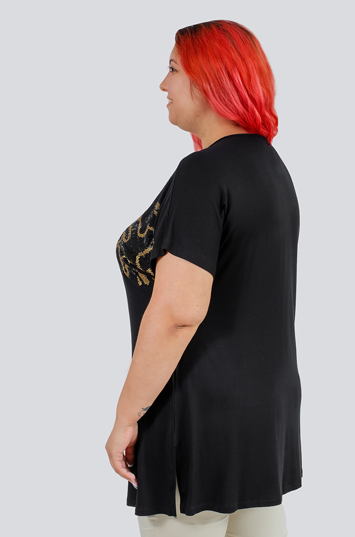 Туніка з декором із стразів великих розмірів