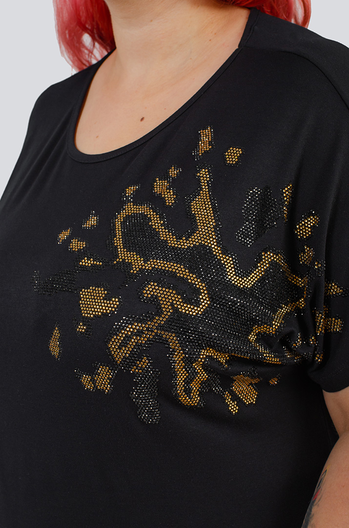 Туніка з декором із стразів великих розмірів