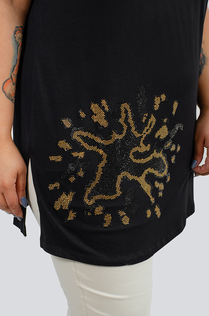 Туніка з декором із стразів великих розмірів
