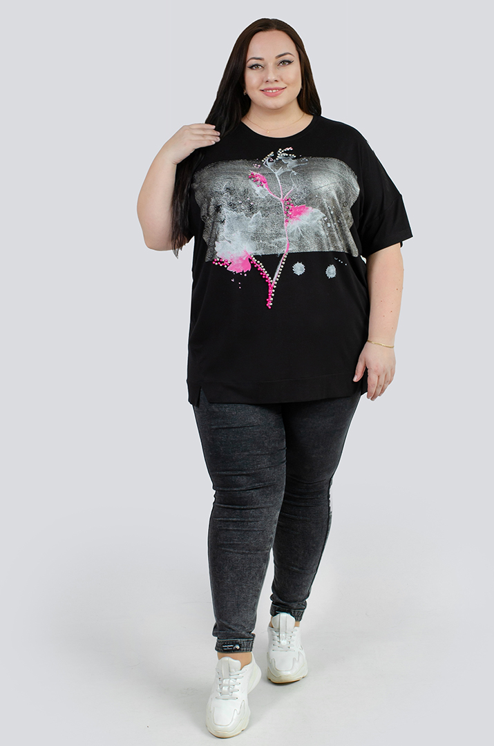 Туніка зі стразами та перлинами великих розмірів