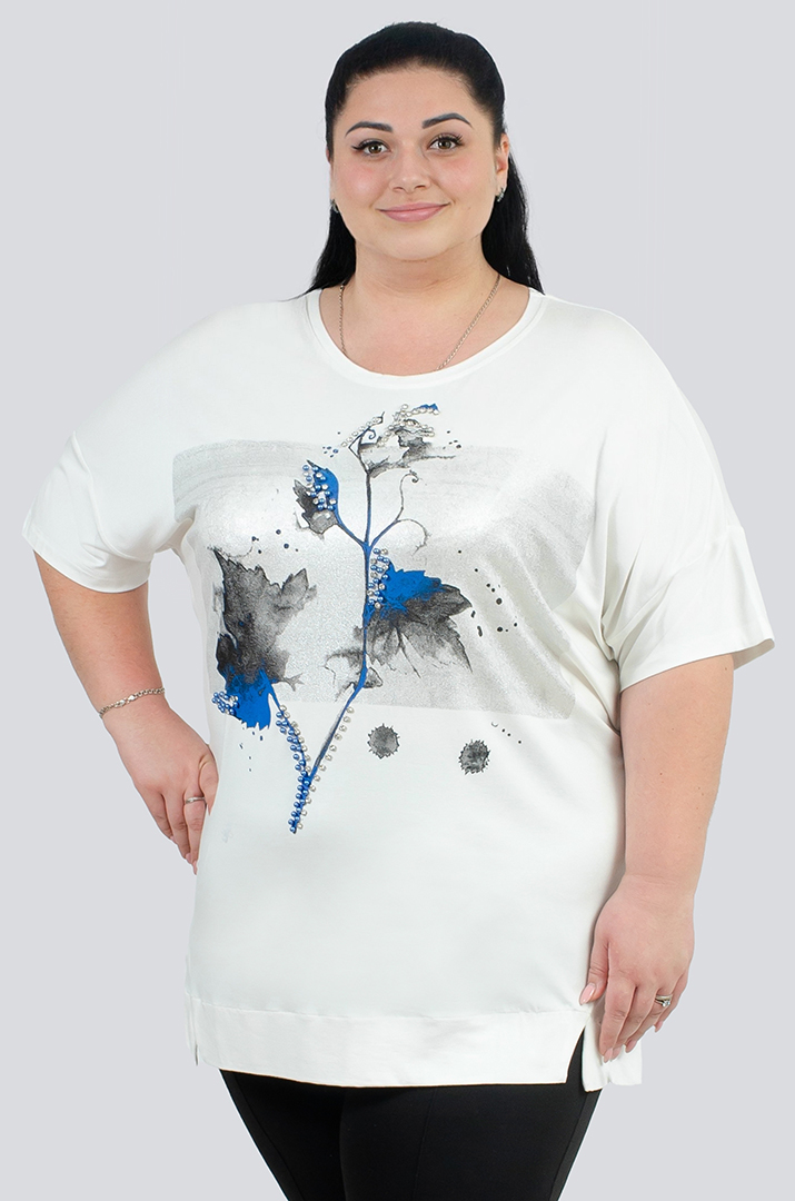 Туніка зі стразами та перлинами великих розмірів