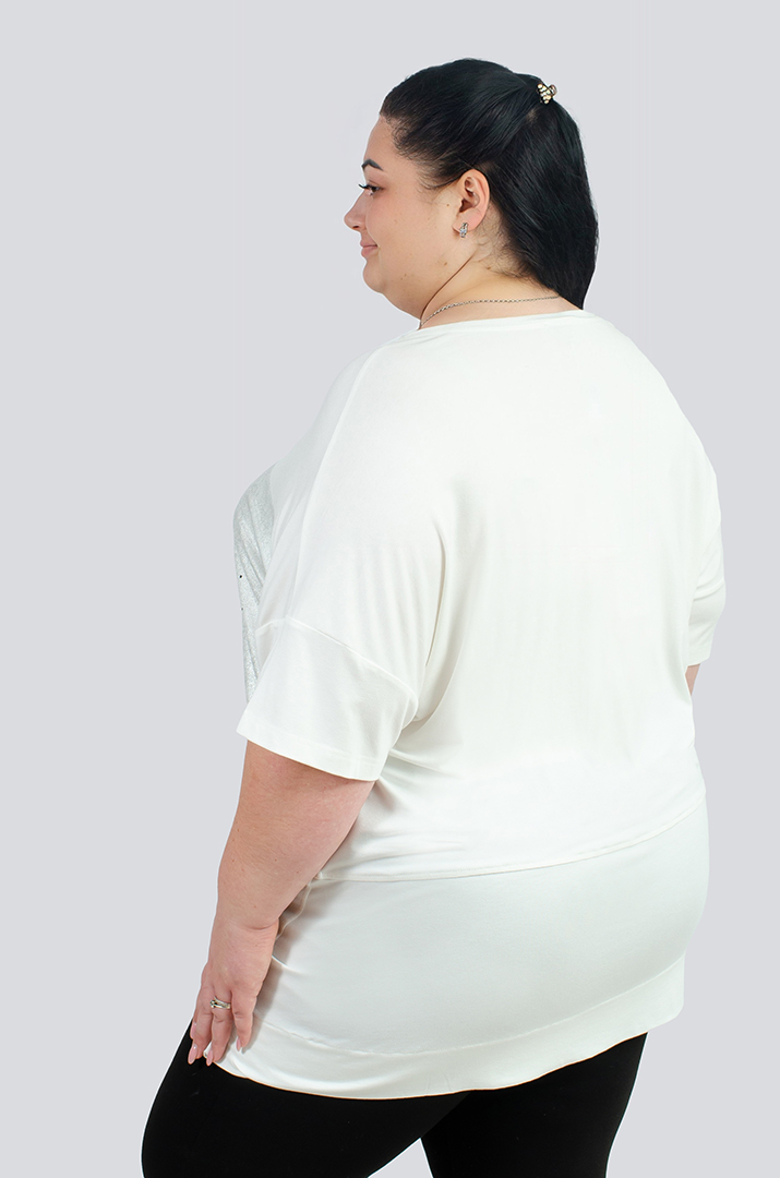 Туніка зі стразами та перлинами великих розмірів