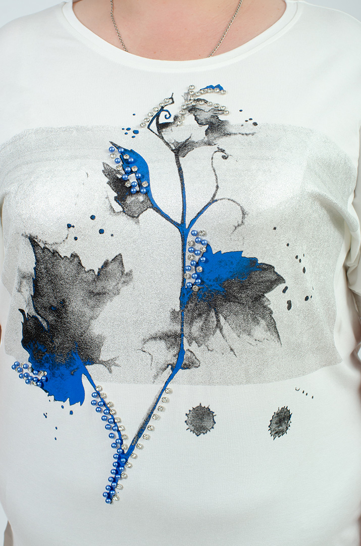 Туніка зі стразами та перлинами великих розмірів