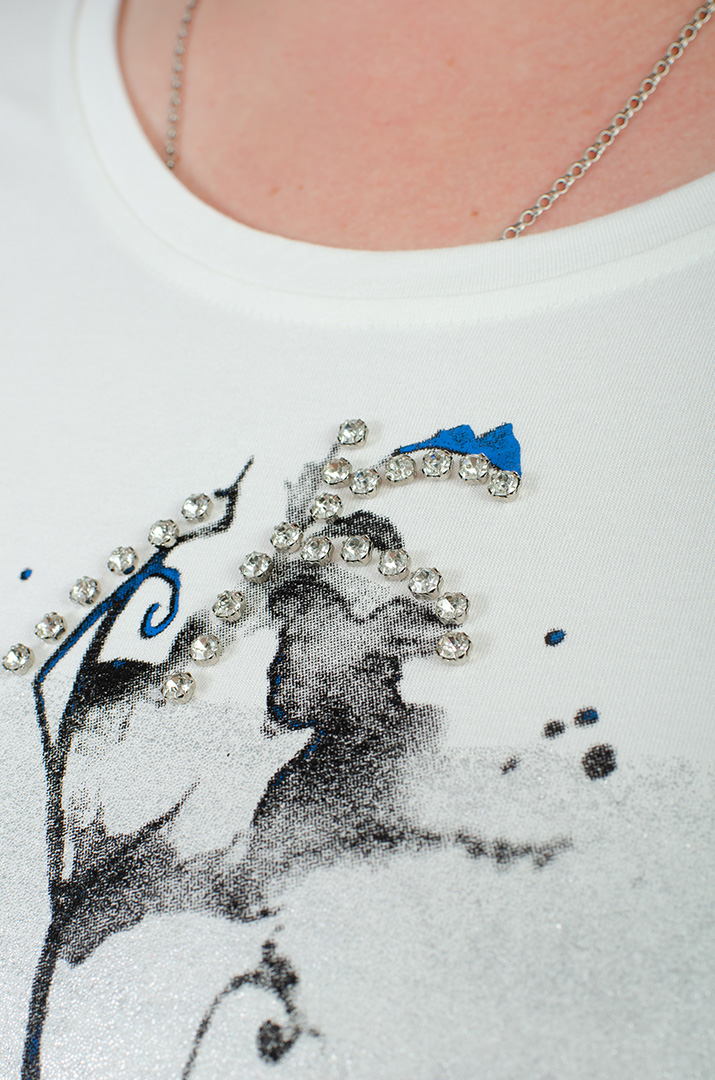 Туніка зі стразами та перлинами великих розмірів