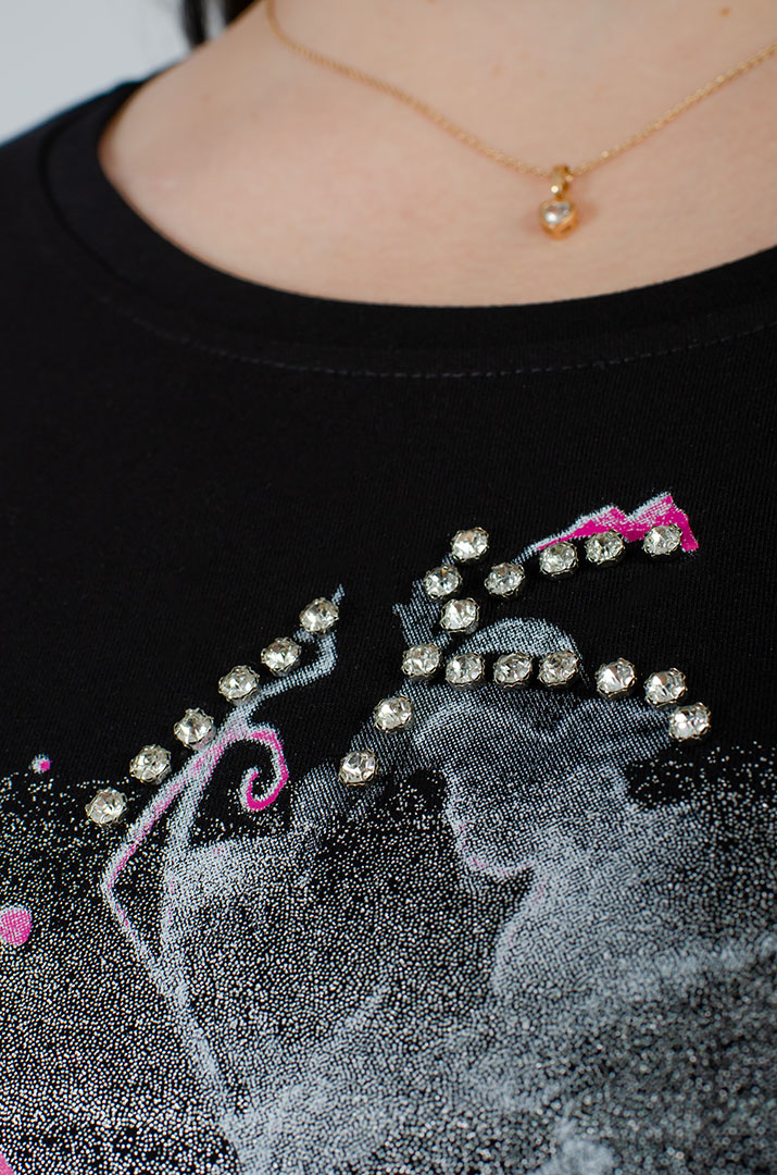 Туніка зі стразами та перлинами великих розмірів