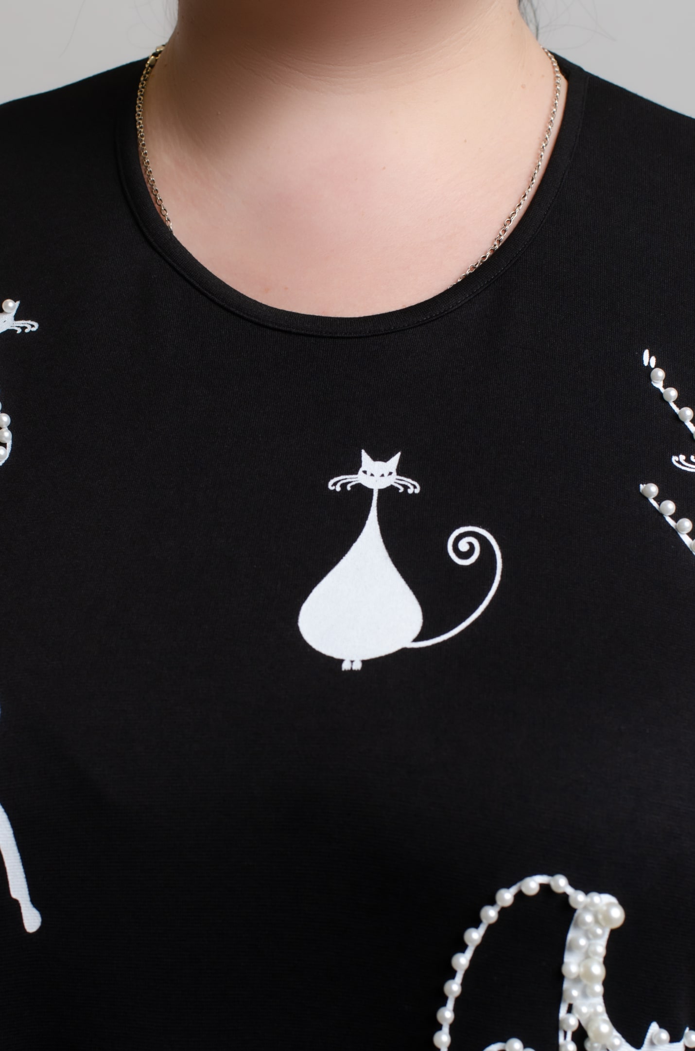 Туніка трикотажна з прикрасами великих розмірів