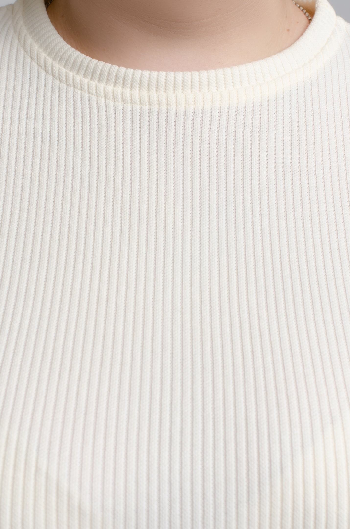 Туніка кремова трикотаж рубчик великих розмірів