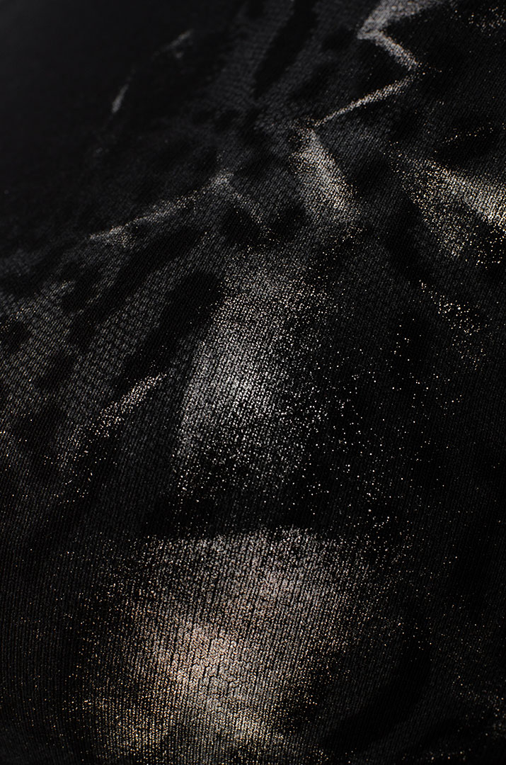 Туніка чорна зі сріблястим принтом великих розмірів