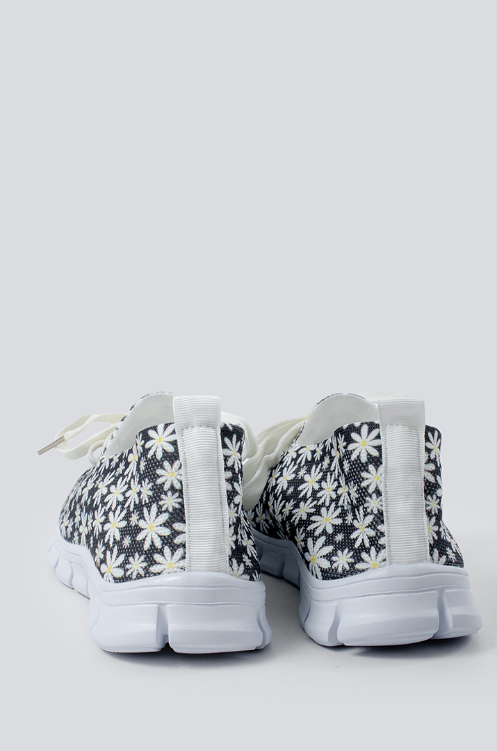 Кросівки сірі в квітковий принт великих розмірів