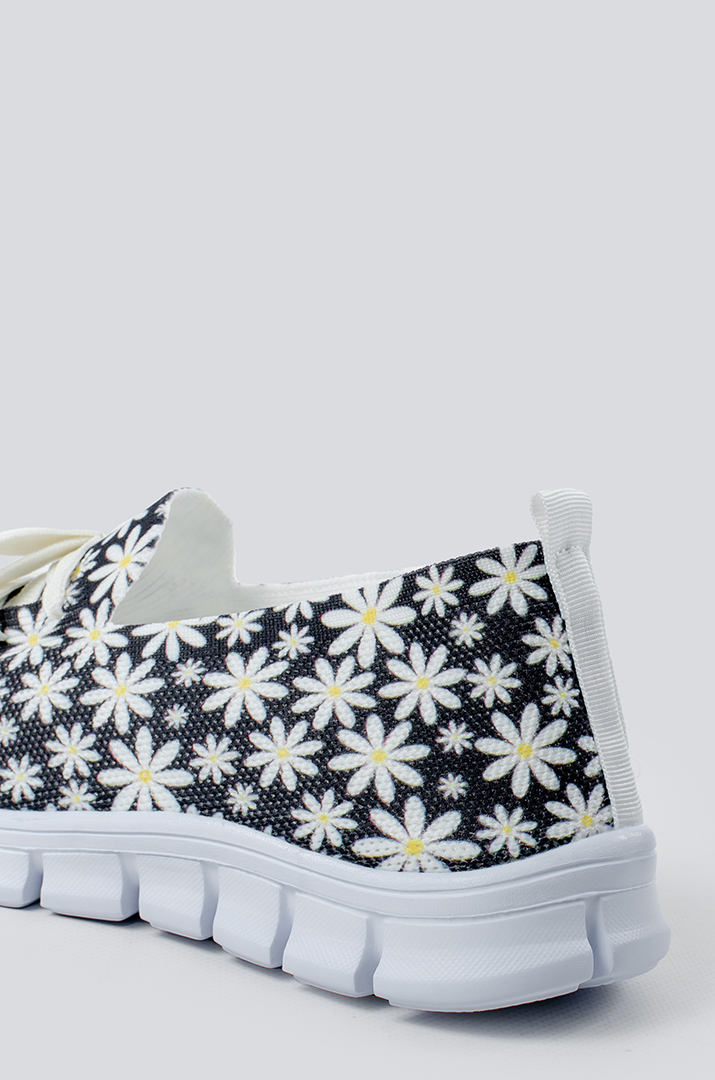 Кросівки сірі в квітковий принт великих розмірів