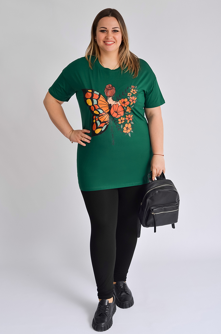 Туніка коротка з принтом великих розмірів
