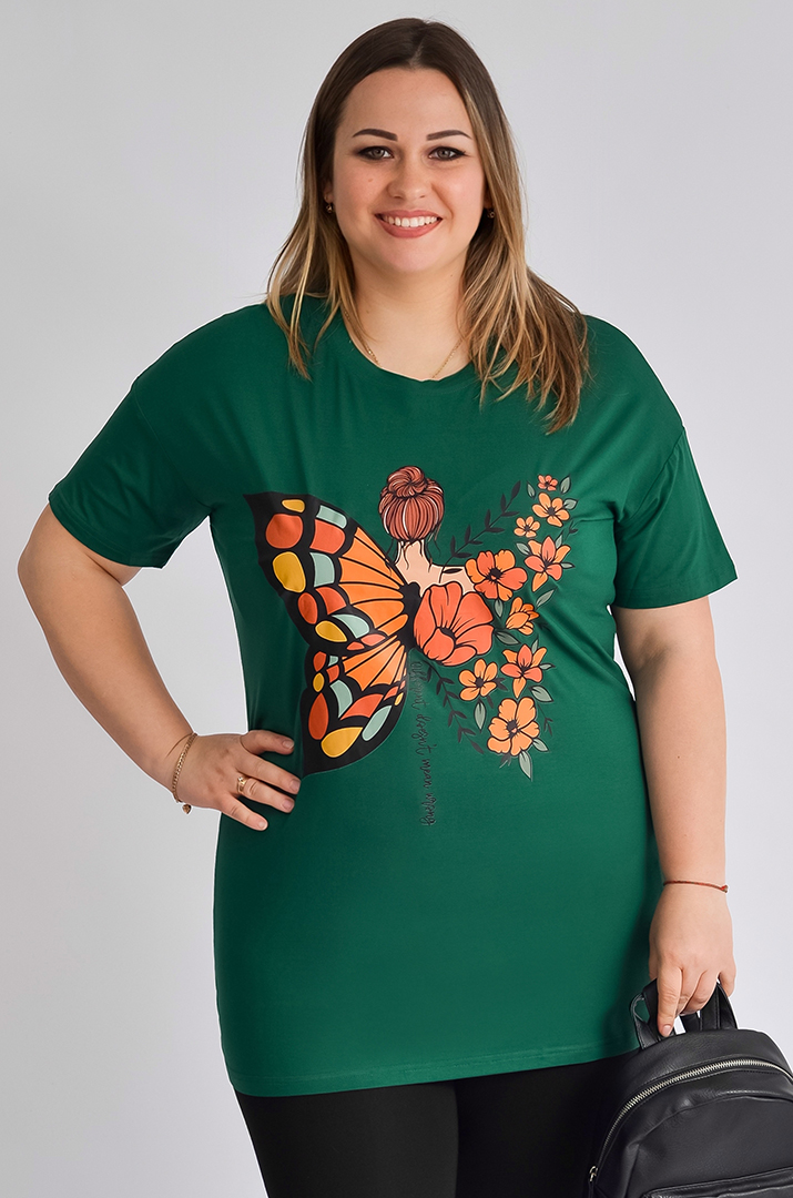 Туніка коротка з принтом великих розмірів