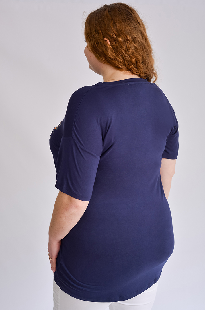 Туніка коротка з принтом великих розмірів