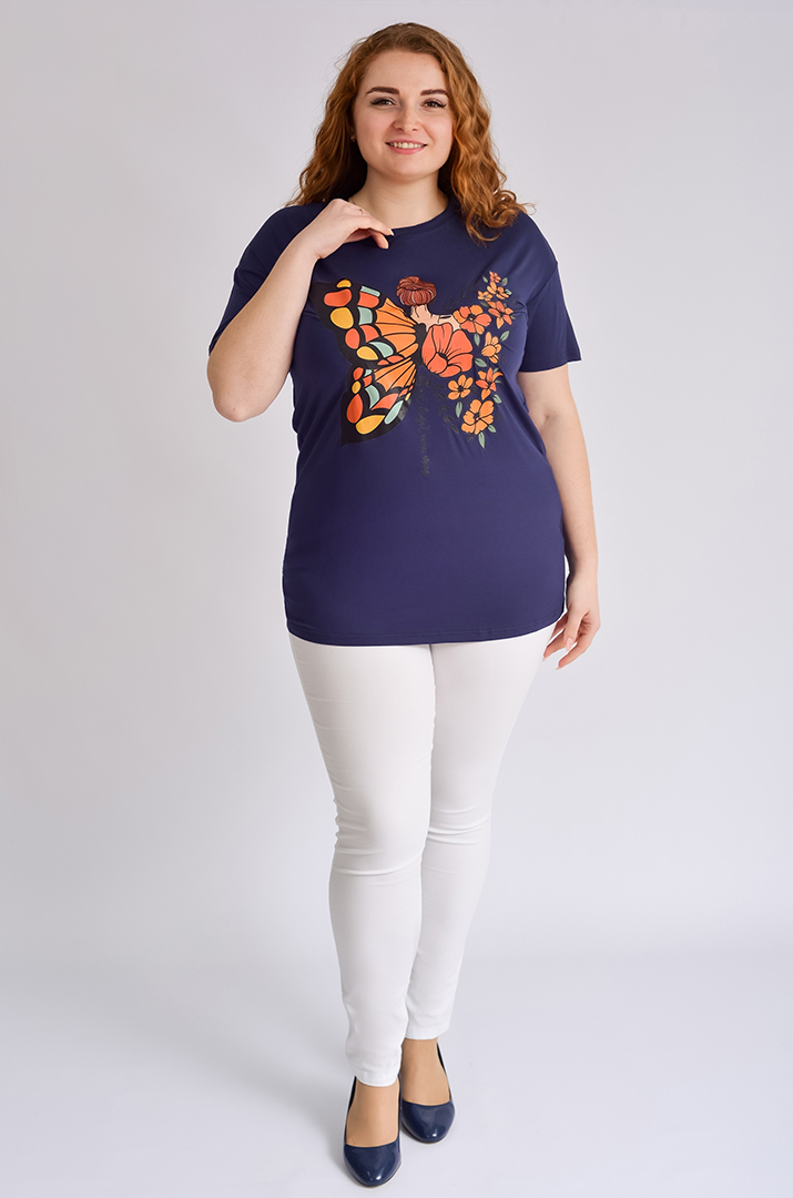 Туніка коротка з принтом великих розмірів